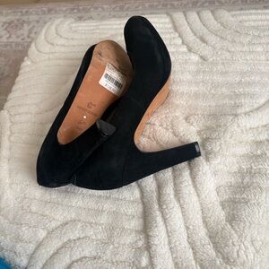 Corso Como Black Suede Mid Heel Pumps